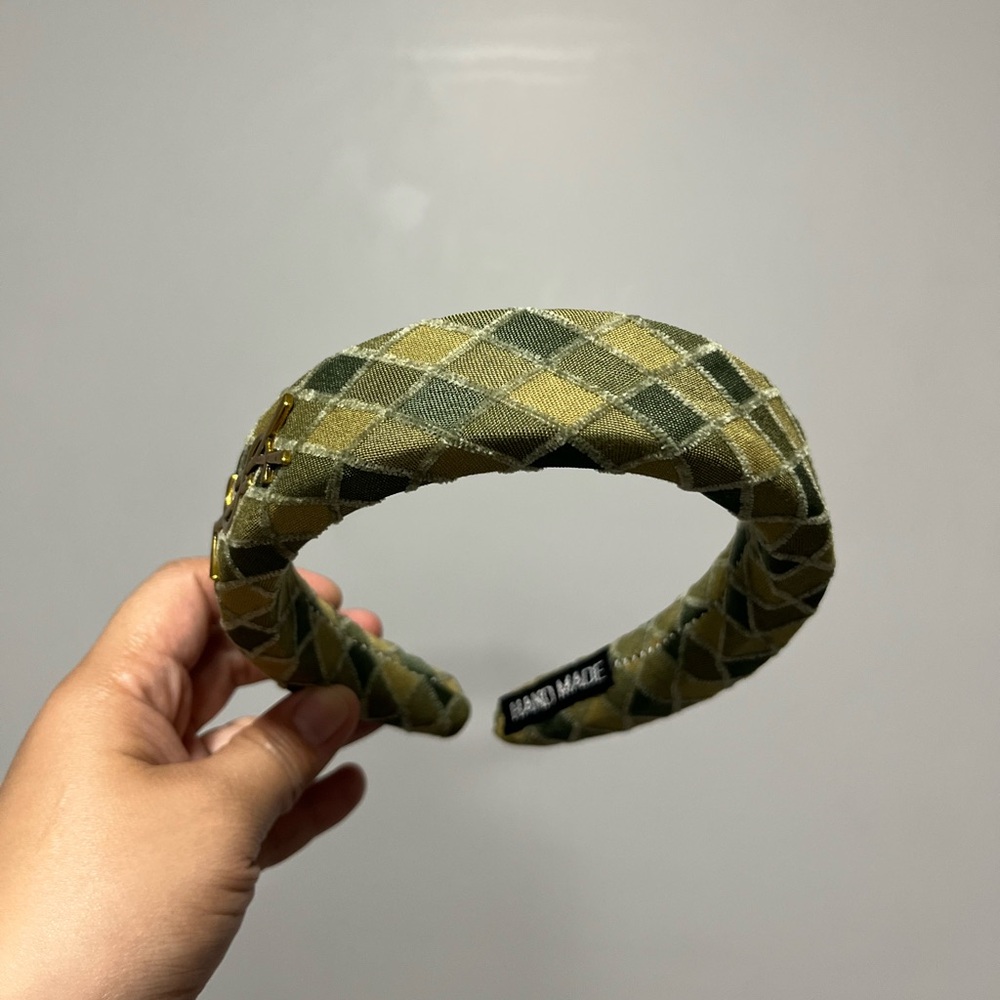Green Plaid Headband